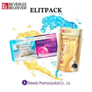 ELITPACK - это оздоровительный продукт от производителя Shiseido Pharmaceutical, «Шисейдо Фармасьютикал», Япония. Эксклюзивно для компании BEVERLee — beLEEver (Беверли - Беливер)